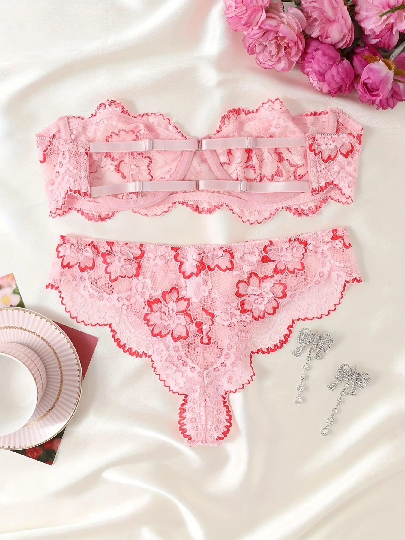 Women's Floral Lace Lingerie Set