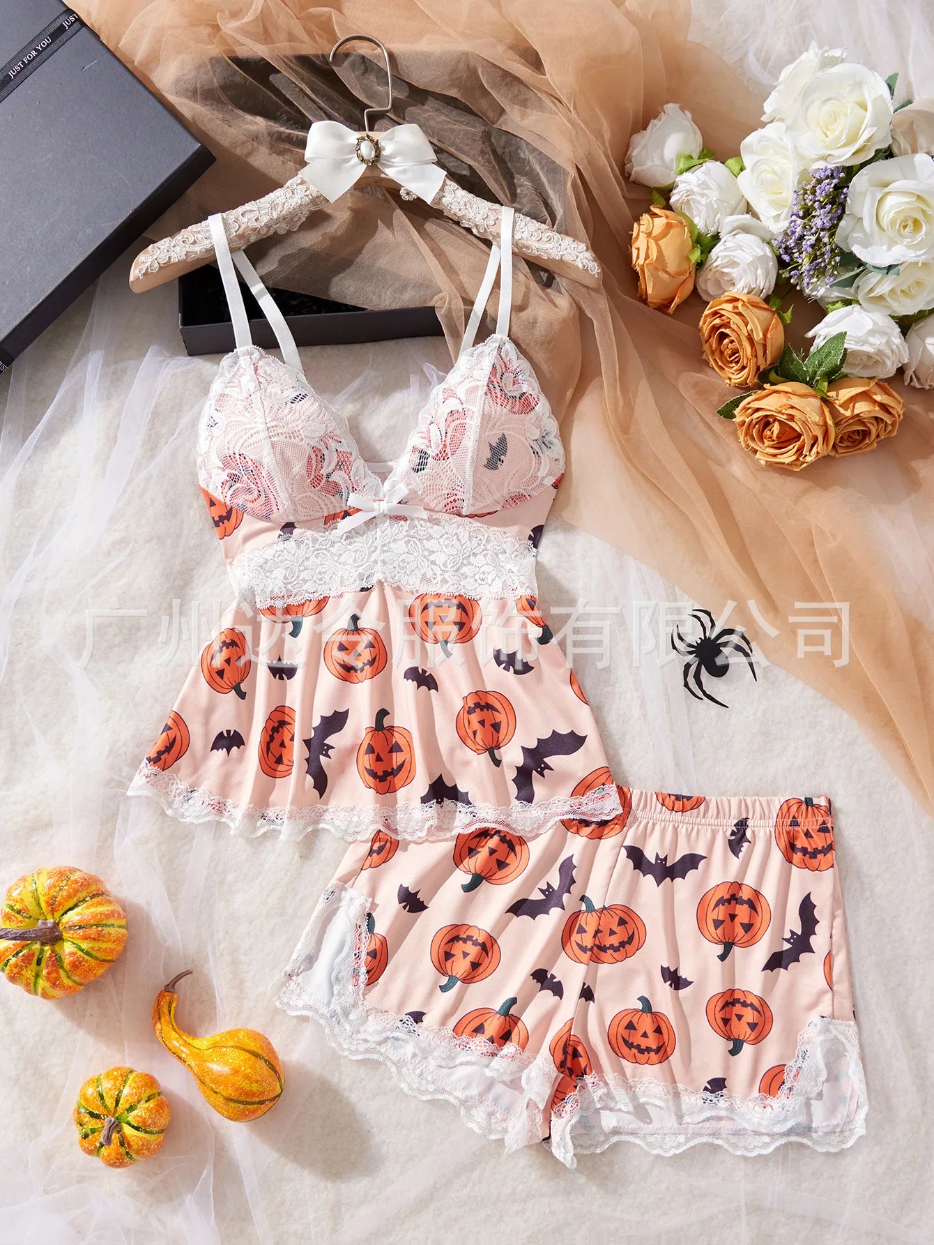 Lace Splicing Printed Loungewear