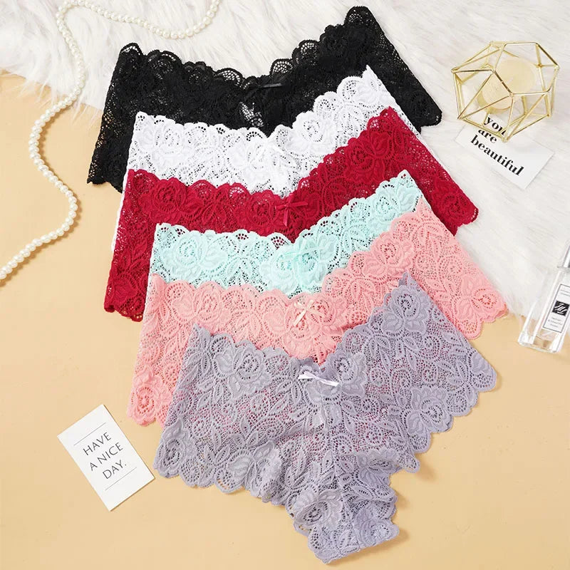 Floral Lace Panties Women ear Girls Intimate Panty