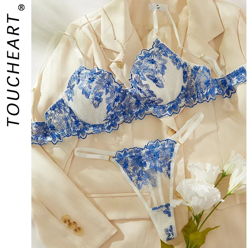 Toucheart Sexy Lingerie Set Blue Sexy