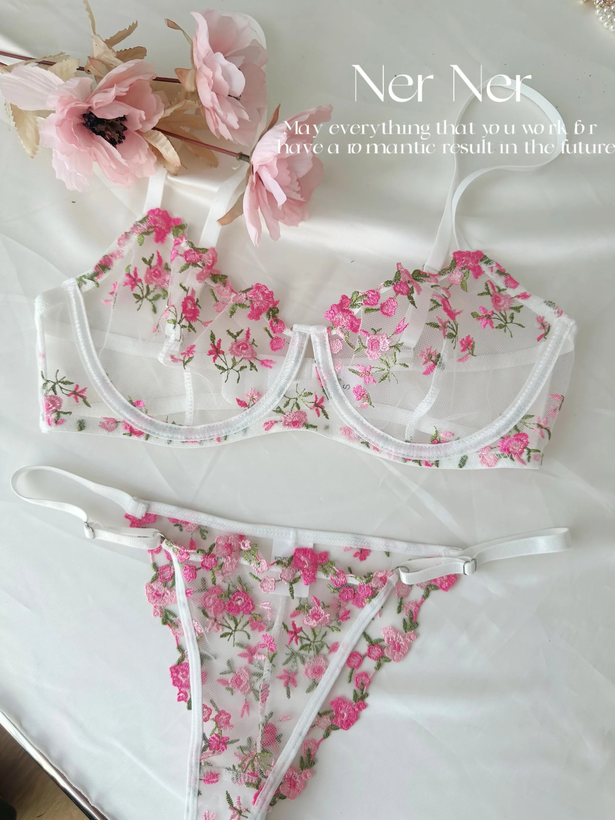 Kawaii Japanese Lingerie Set Sheer Tulle
