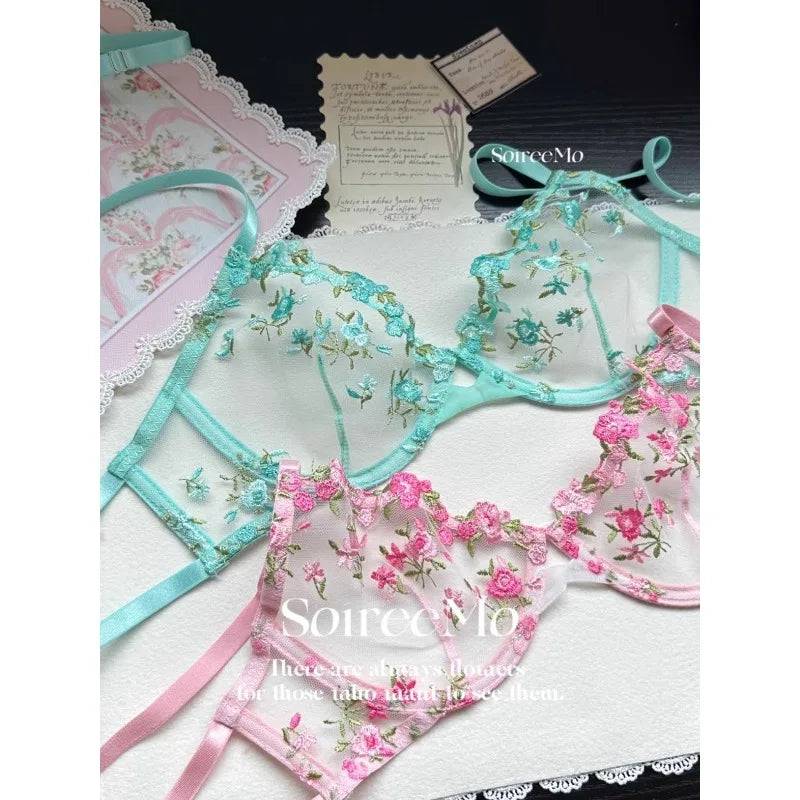 Kawaii Japanese Lingerie Set Sheer Tulle