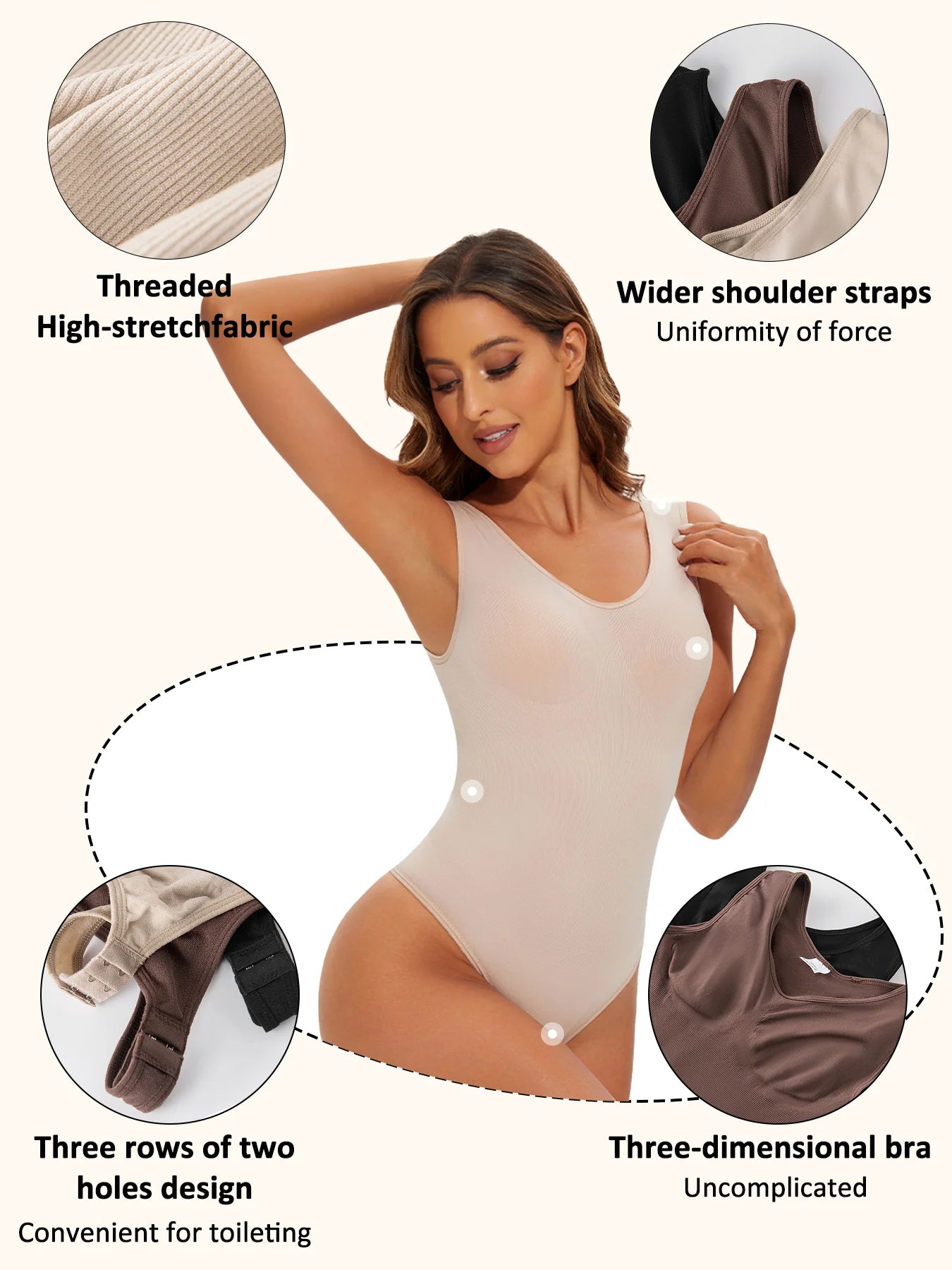 Shapewear Bodysuit Thong Fajas Body Shaper for Women