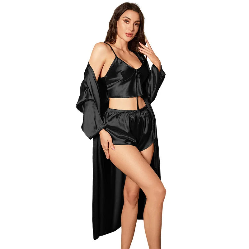 3PCS Sexy Women Pajamas Ladies Nightgowns n Robe