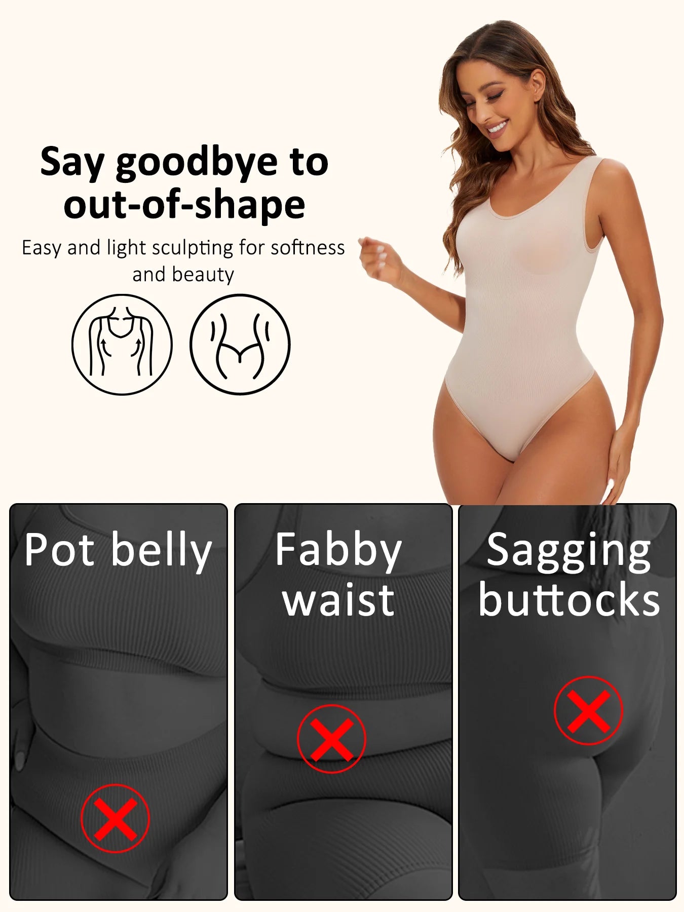Shapewear Bodysuit Thong Fajas Body Shaper for Women