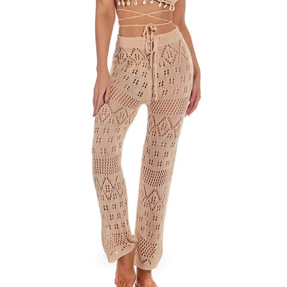 Women's Beach Pants Hand Hooked Hollow