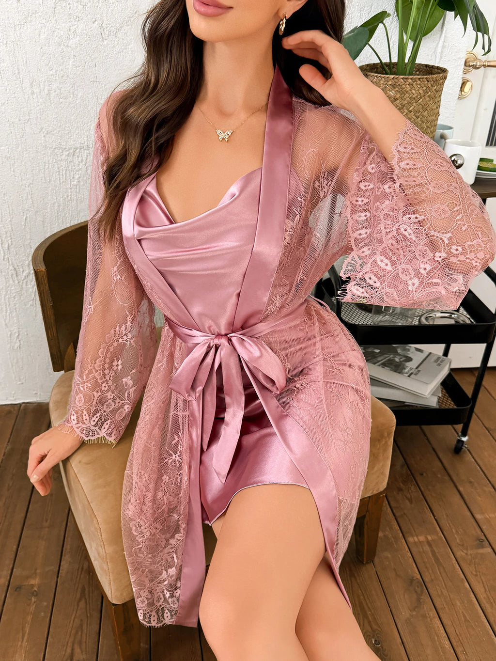Hot Selling Solid Color Polyester Nightgown
