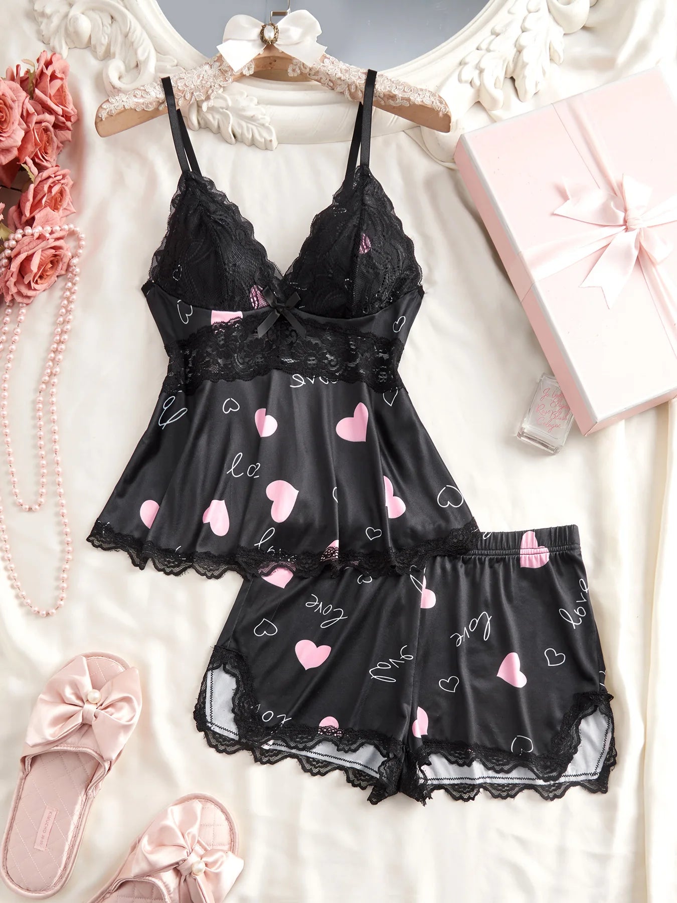 Lace Splicing Printed Loungewear