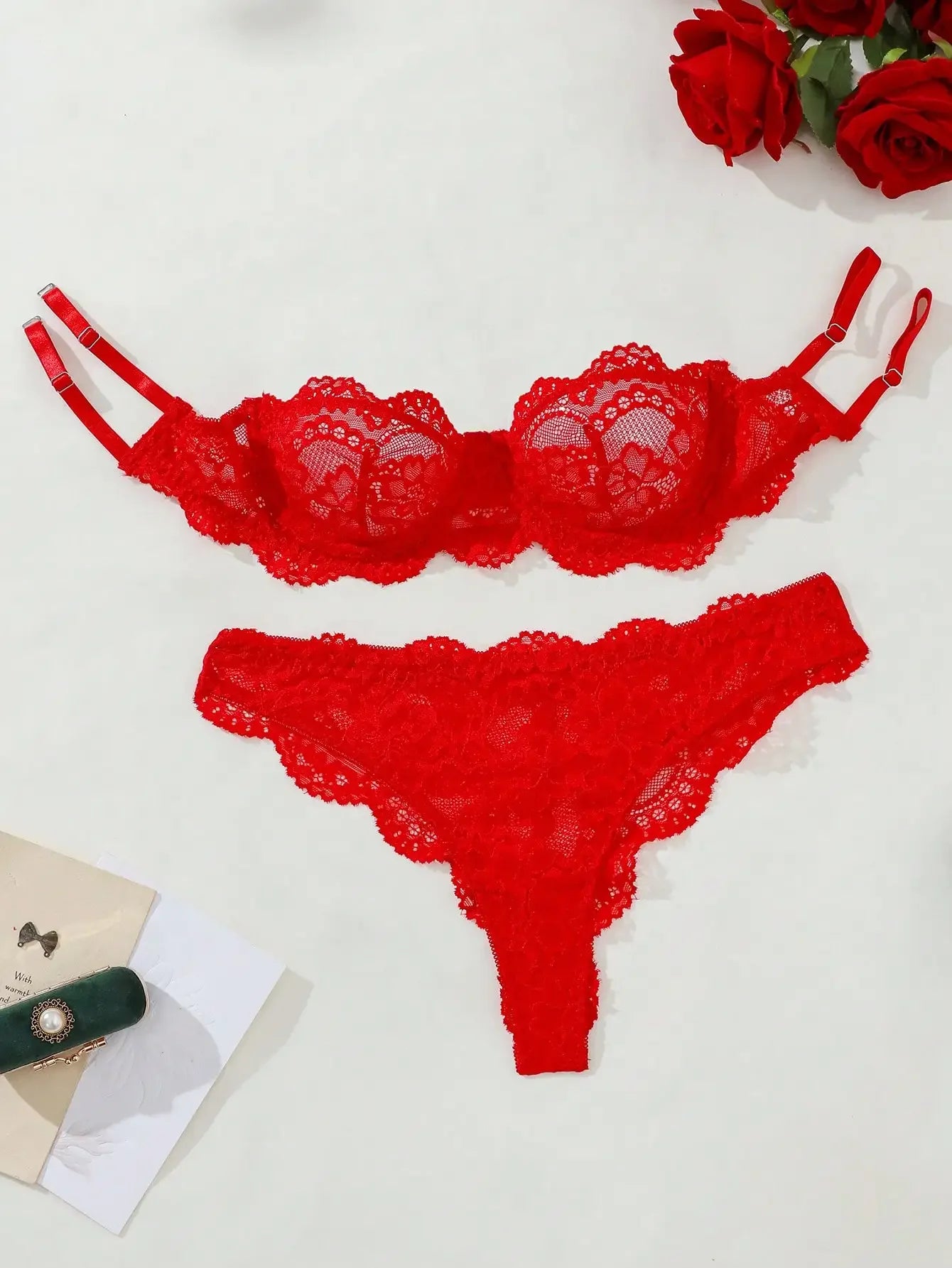 Women's Floral Lace Lingerie Set