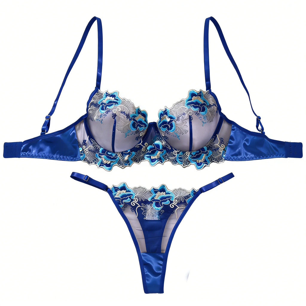 A set of sexy blue lingerie