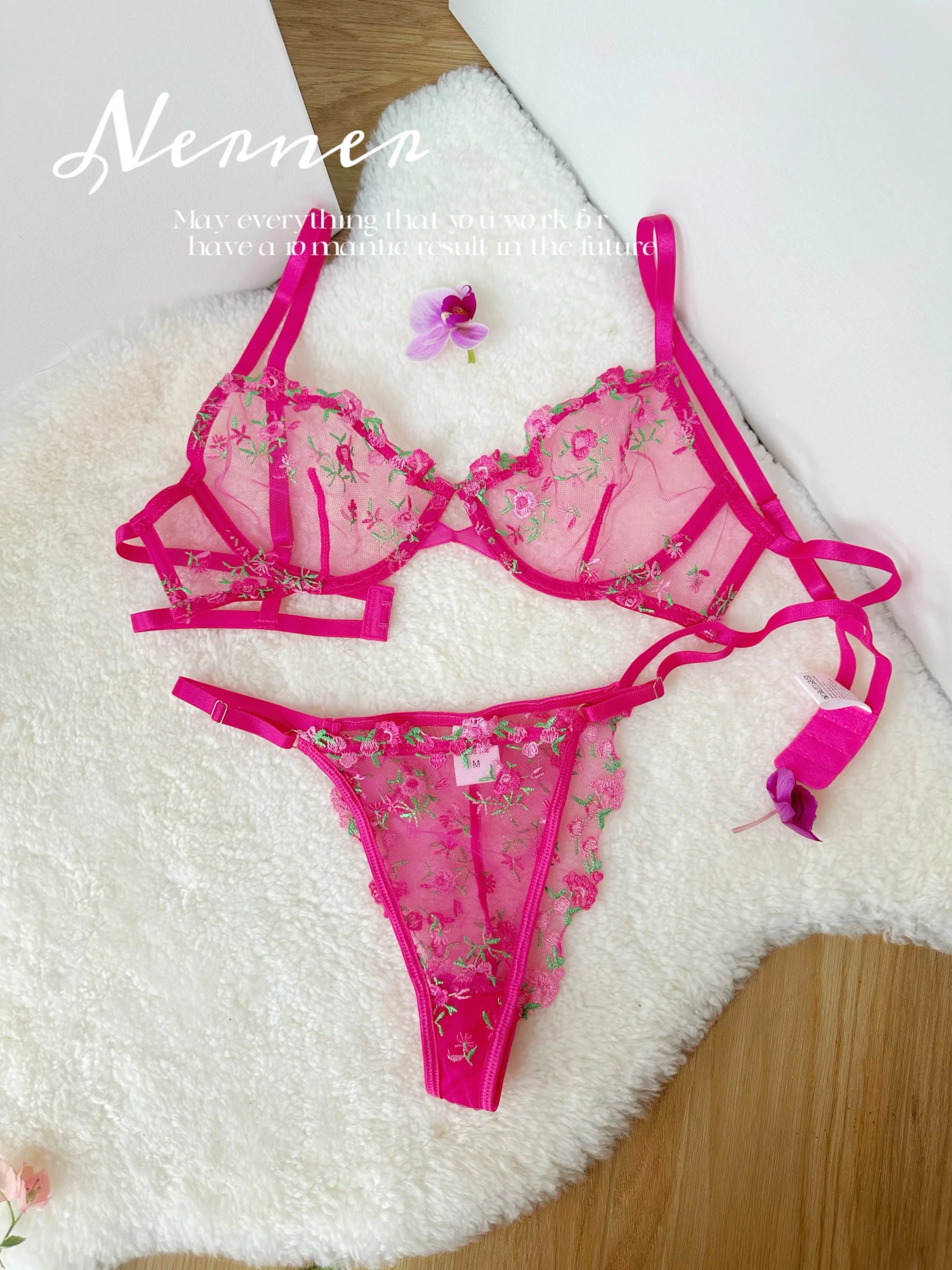 Kawaii Japanese Lingerie Set Sheer Tulle