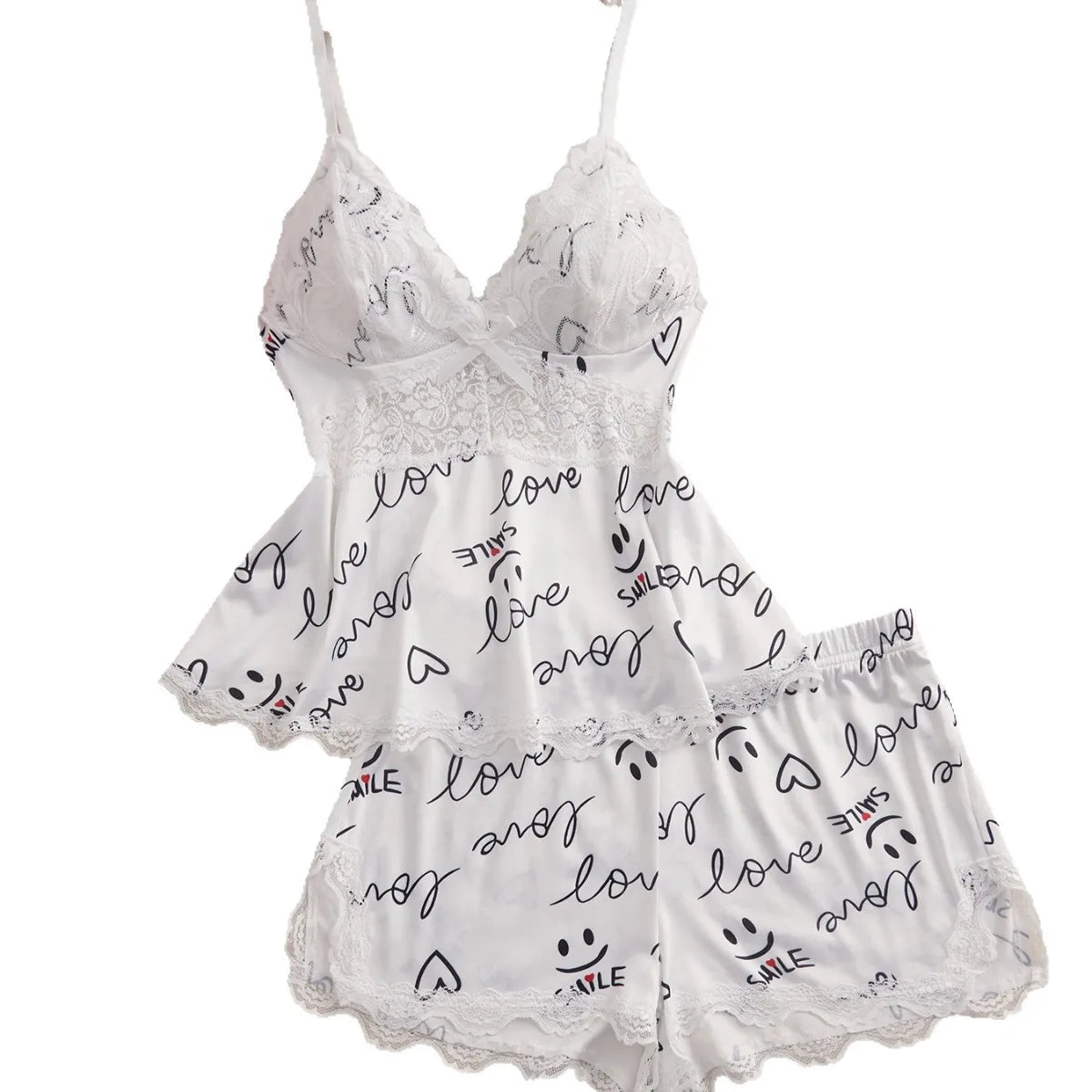 Lace Splicing Printed Loungewear