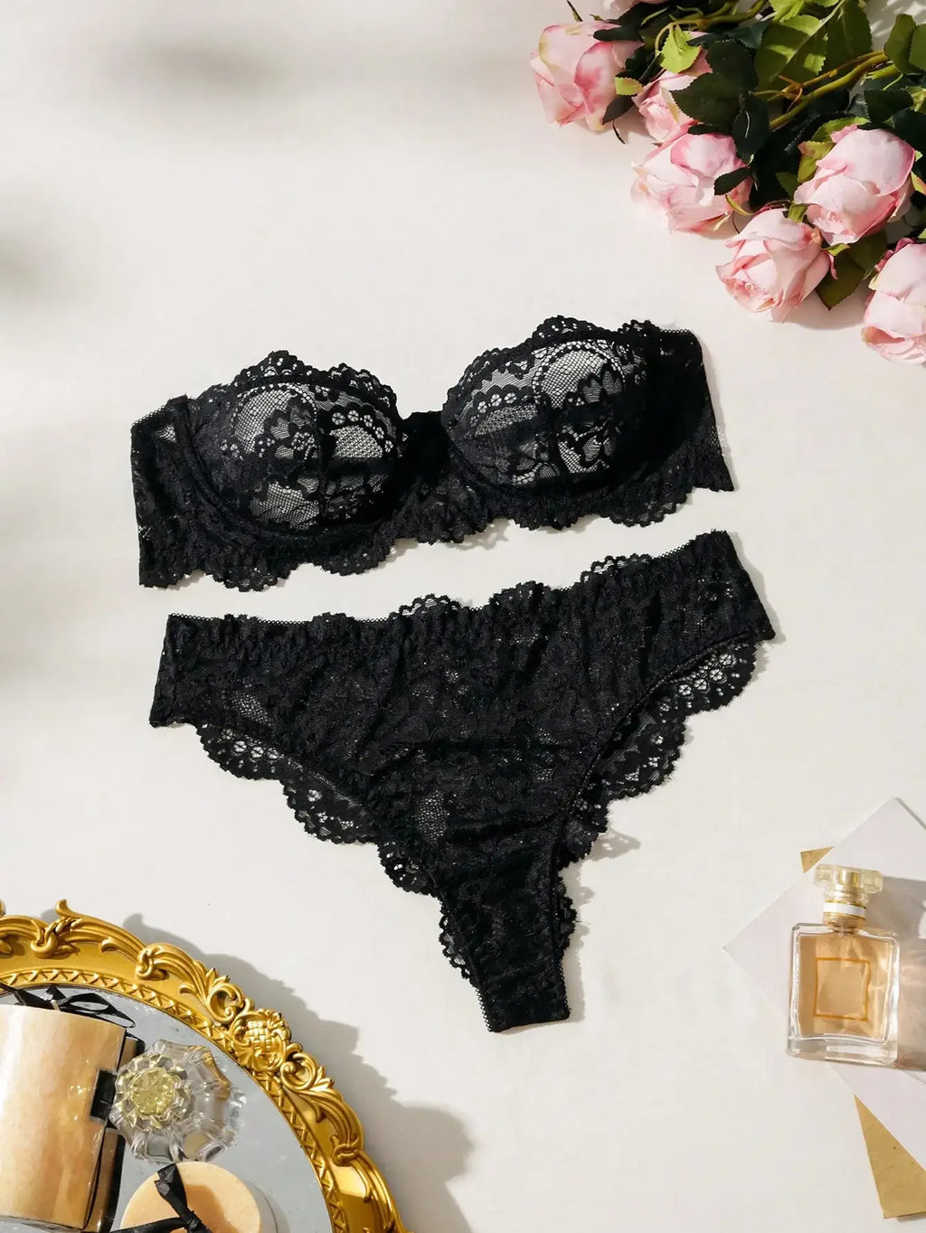 Women's Floral Lace Lingerie Set