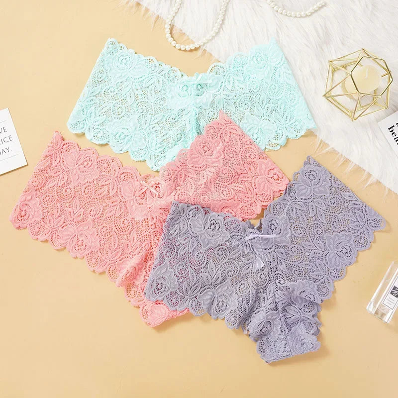 Floral Lace Panties Women ear Girls Intimate Panty